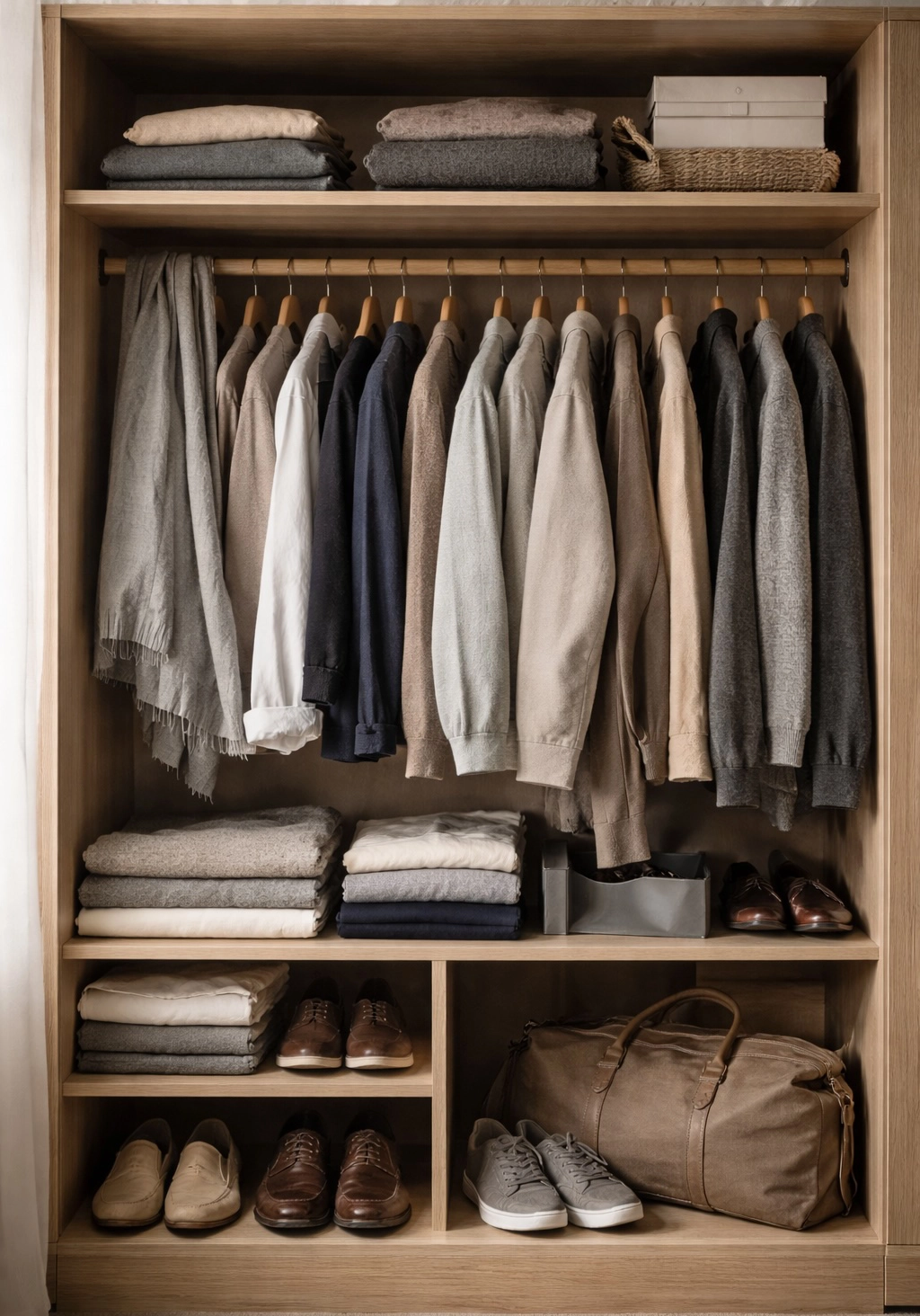 Armadio organizzato – guardaroba essenziale