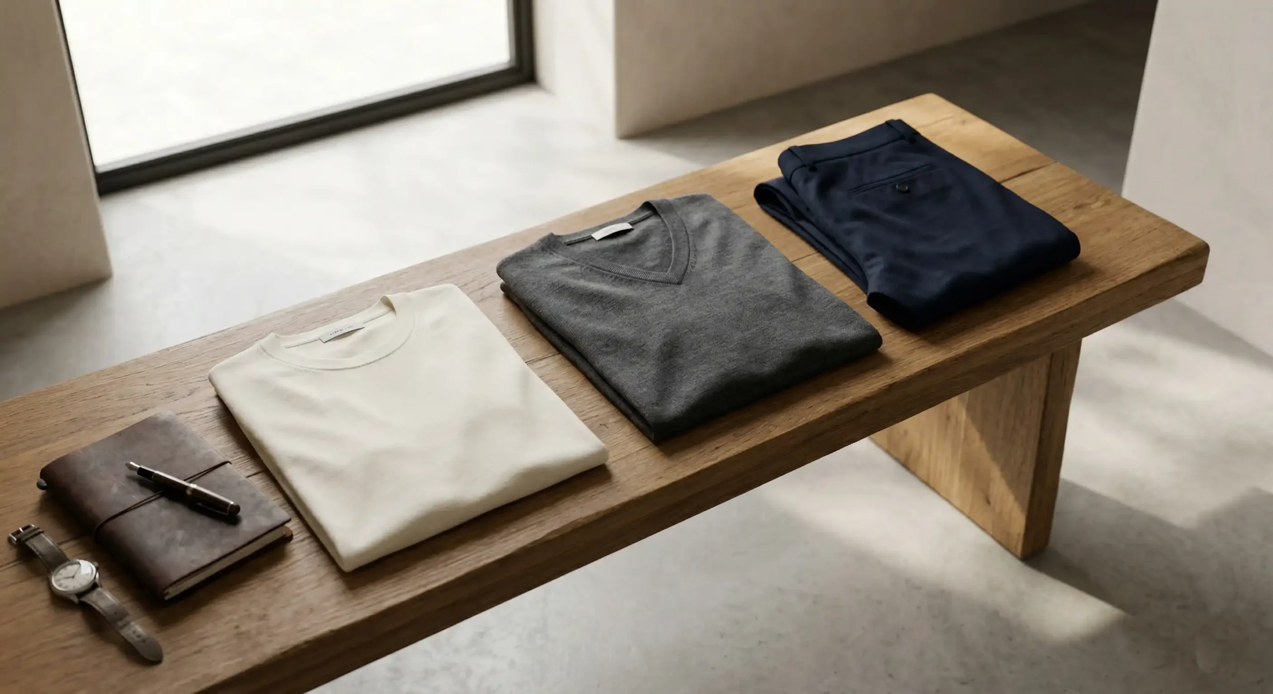 Guardaroba capsula minimalista in lana merino